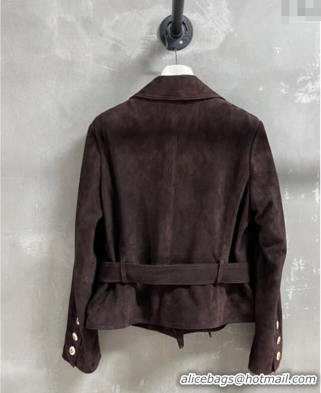 Original Cheap Chanel Suede Jacket CH101505 Brown 2025