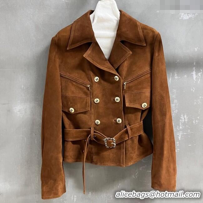 Market Sells Chanel Suede Jacket CH101505 Apricot 2025