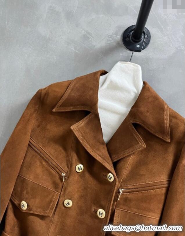 Market Sells Chanel Suede Jacket CH101505 Apricot 2025