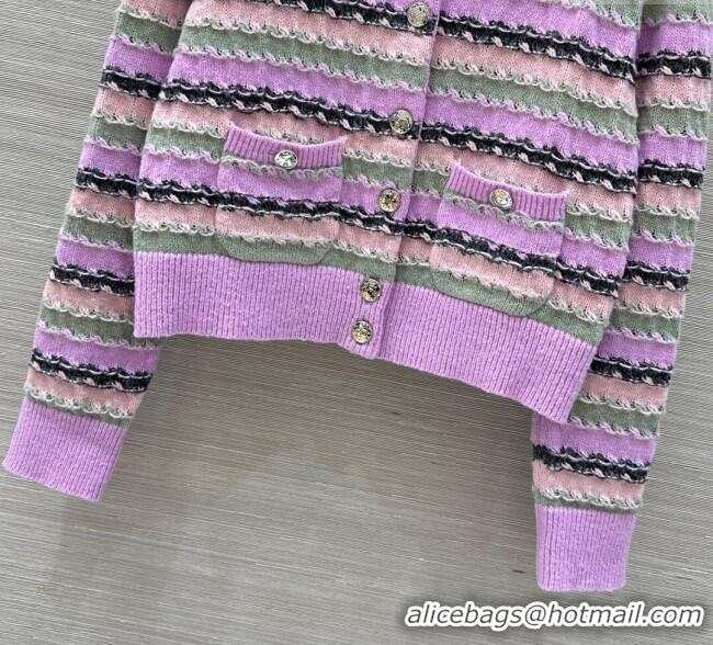 Best Price Chanel Cashmere Cardigan CH101507 Purple 2025