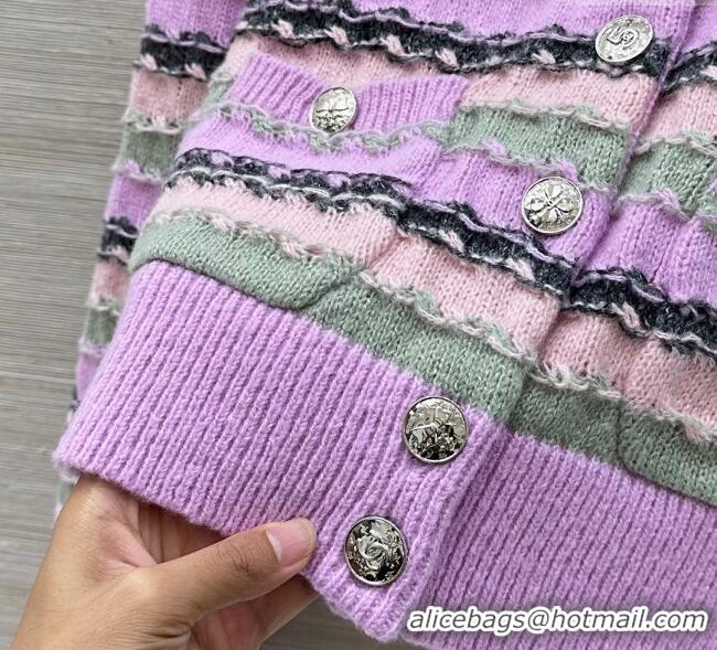 Best Price Chanel Cashmere Cardigan CH101507 Purple 2025