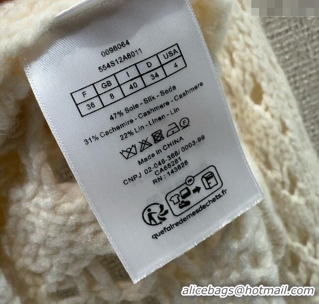 Market Sells Dior Silk Cashmere Cardigan CH101509 White 2025