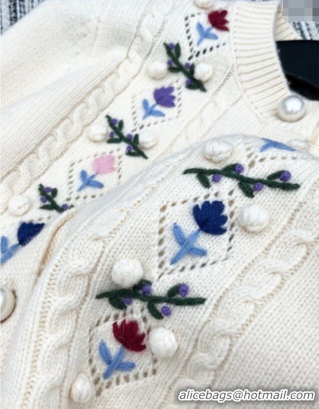 Original Cheap Chanel Crochet Cardigan CH101509 White 2025