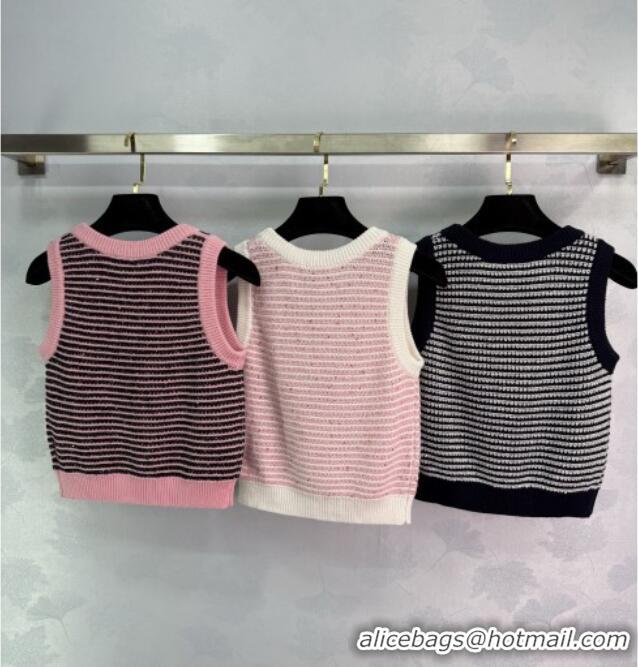 Buy Cheap Chanel Wool Knit Vest CH101508 Black/White 2025