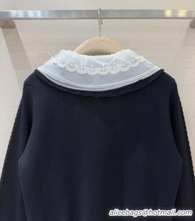 Buy Cheap Chanel Cotton Wool Cardigan with Mesh Trim 1015 Black 2025