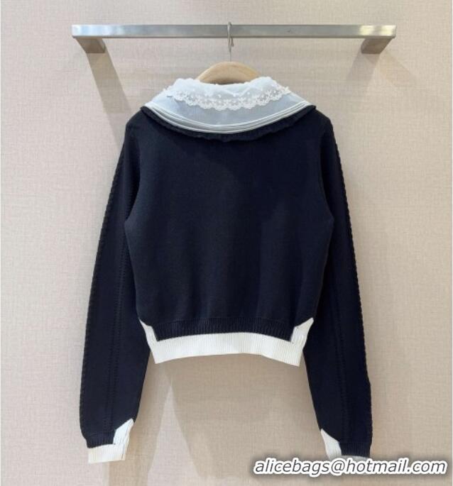 Buy Cheap Chanel Cotton Wool Cardigan with Mesh Trim 1015 Black 2025