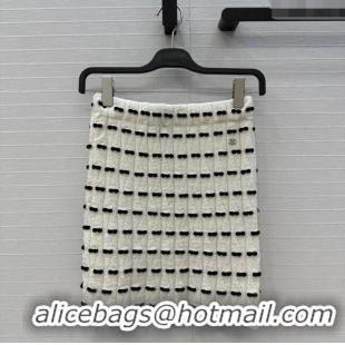 Market Sells Chanel Wool Skirt with Bow 1015 White 2025