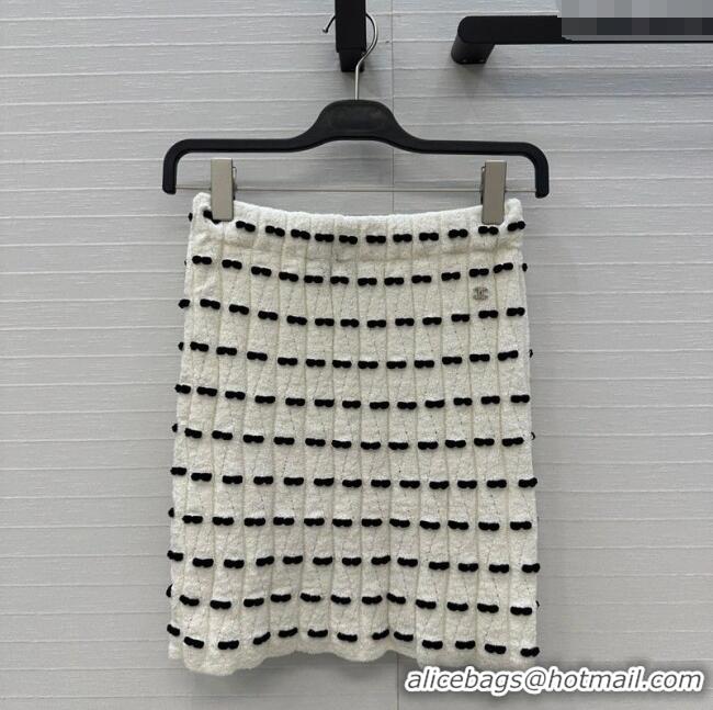 Market Sells Chanel Wool Skirt with Bow 1015 White 2025