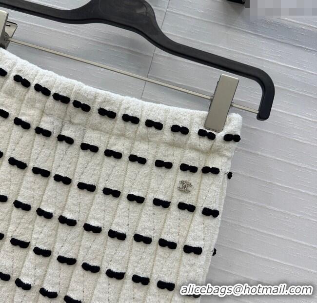 Market Sells Chanel Wool Skirt with Bow 1015 White 2025