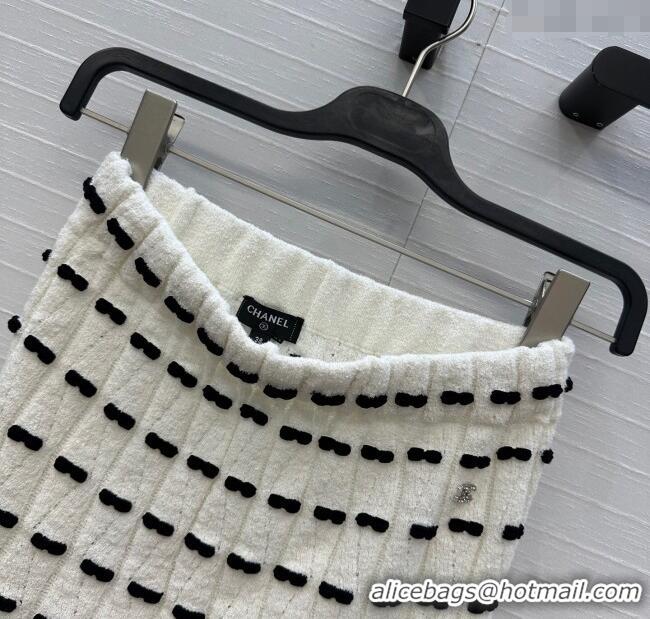 Market Sells Chanel Wool Skirt with Bow 1015 White 2025
