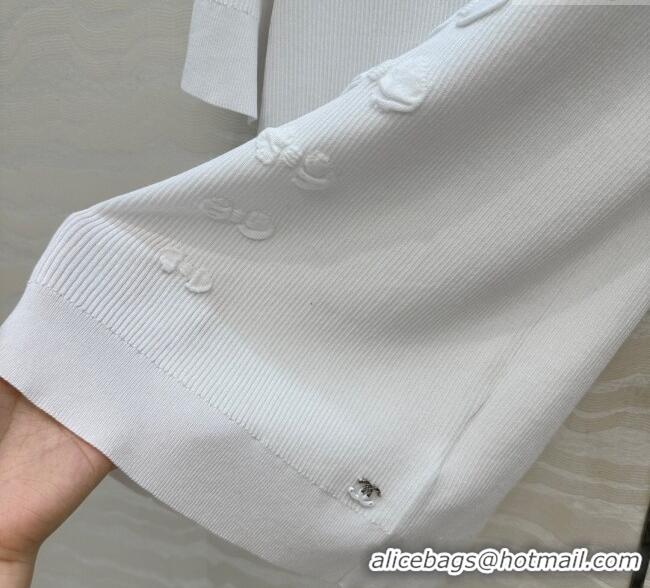 New Fashion Chanel Cotton Knit Shirt with Bow CH101510 White 2025