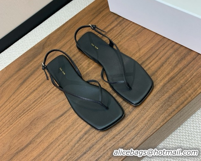 Perfect The Row Calfskin Flat Sandals TR052810 Black 2025