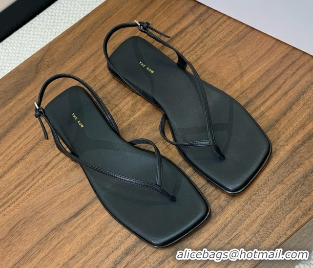 Perfect The Row Calfskin Flat Sandals TR052810 Black 2025