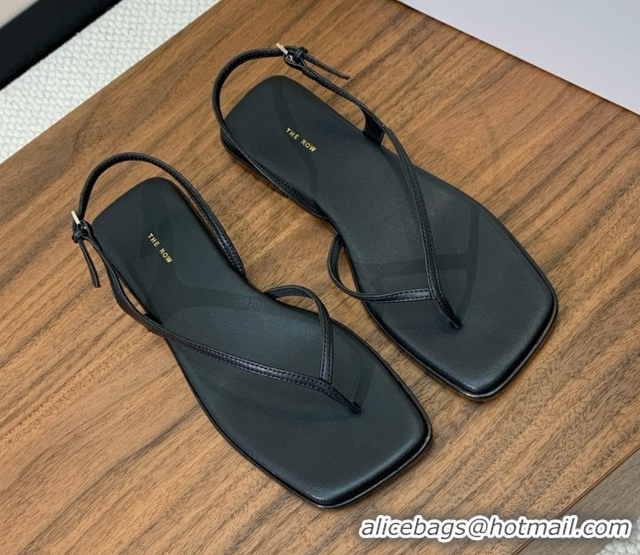 Perfect The Row Calfskin Flat Sandals TR052810 Black 2025