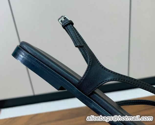 Perfect The Row Calfskin Flat Sandals TR052810 Black 2025