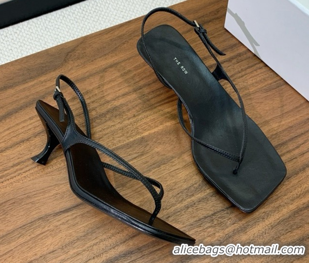 Best Price The Row Calfskin Heeled Sandals 5.5cm TR052813 Black 2025