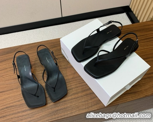 Best Price The Row Calfskin Heeled Sandals 5.5cm TR052813 Black 2025