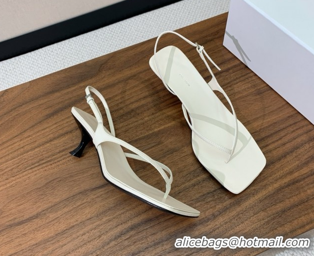 Top Grade The Row Calfskin Heeled Sandals 5.5cm TR052815 White 2025