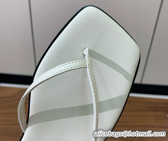Top Grade The Row Calfskin Heeled Sandals 5.5cm TR052815 White 2025