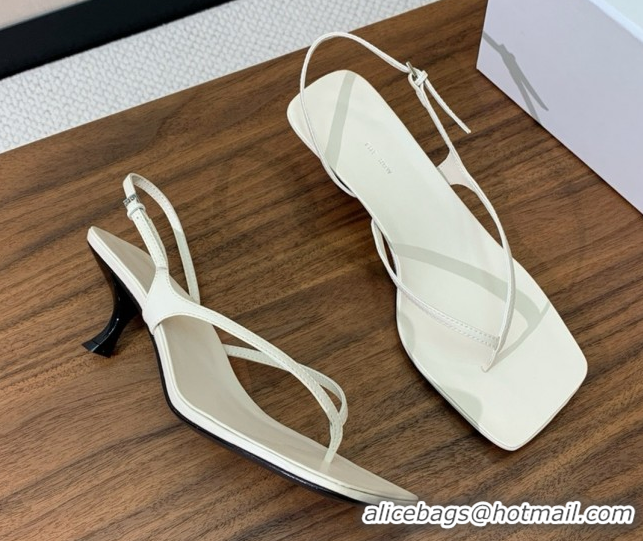 Top Grade The Row Calfskin Heeled Sandals 5.5cm TR052815 White 2025