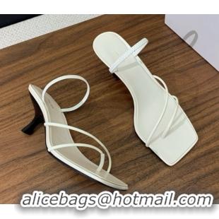 Best Grade The Row Patent Leather Sandals 7cm Heel TR052902 White 2025