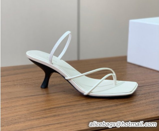 Best Grade The Row Patent Leather Sandals 7cm Heel TR052902 White 2025
