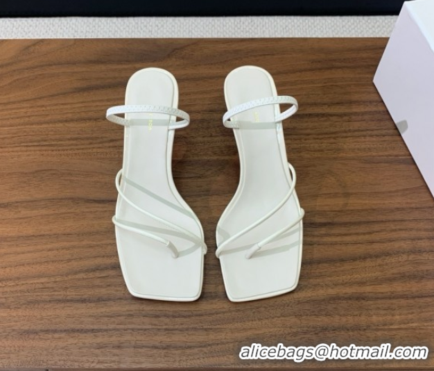 Best Grade The Row Patent Leather Sandals 7cm Heel TR052902 White 2025