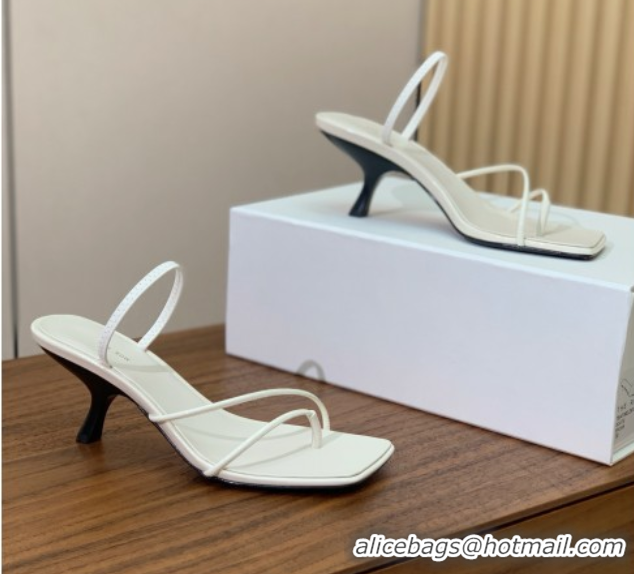 Best Grade The Row Patent Leather Sandals 7cm Heel TR052902 White 2025