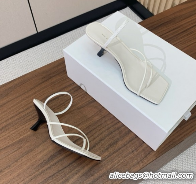 Best Grade The Row Patent Leather Sandals 7cm Heel TR052902 White 2025