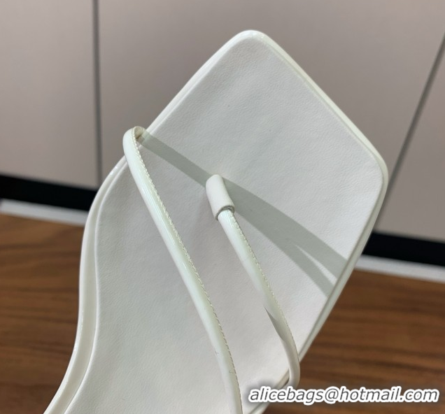 Best Grade The Row Patent Leather Sandals 7cm Heel TR052902 White 2025