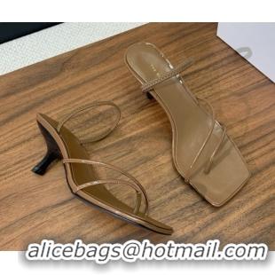 Grade Quality The Row Patent Leather Sandals TR052903 Brown 2025