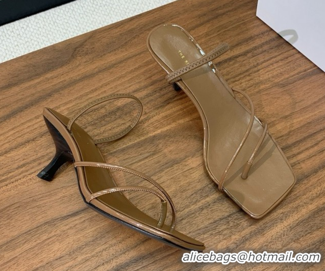 Grade Quality The Row Patent Leather Sandals TR052903 Brown 2025
