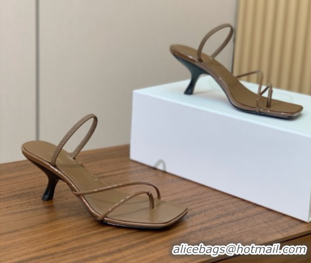 Grade Quality The Row Patent Leather Sandals TR052903 Brown 2025