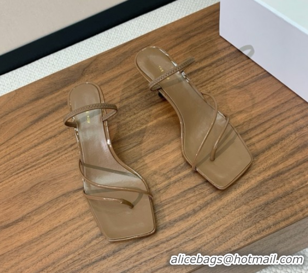 Grade Quality The Row Patent Leather Sandals TR052903 Brown 2025