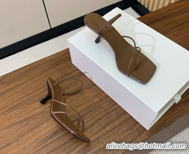 Grade Quality The Row Patent Leather Sandals TR052903 Brown 2025
