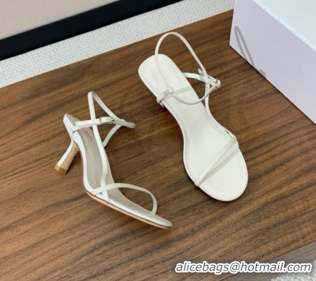 Pretty Style The Row Bare Sandal in Leather 6.5cm Heel TR052905 White 2025