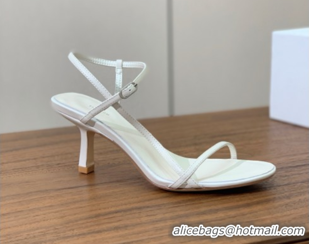 Pretty Style The Row Bare Sandal in Leather 6.5cm Heel TR052905 White 2025