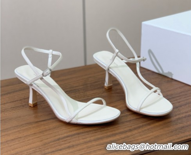 Pretty Style The Row Bare Sandal in Leather 6.5cm Heel TR052905 White 2025