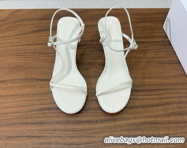 Pretty Style The Row Bare Sandal in Leather 6.5cm Heel TR052905 White 2025