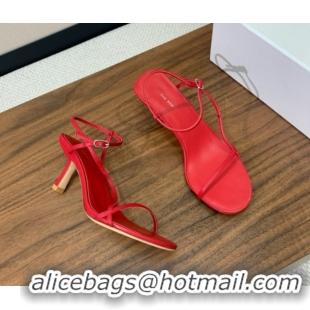Low Cost The Row Bare Sandal in Leather 6.5cm Heel TR052906 Red 2025