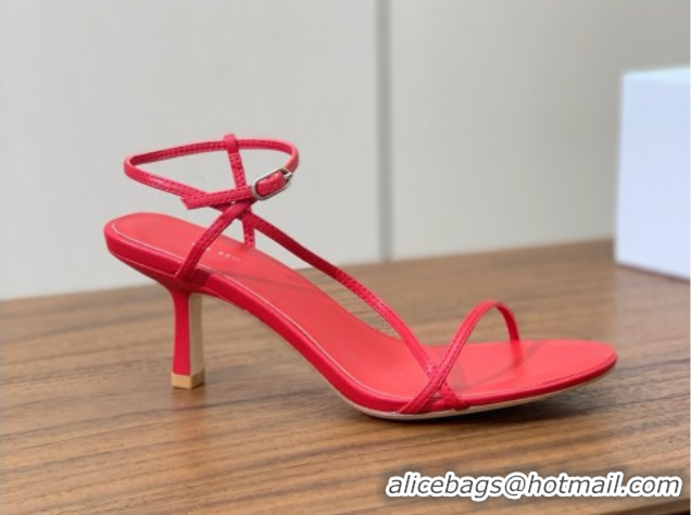 Low Cost The Row Bare Sandal in Leather 6.5cm Heel TR052906 Red 2025