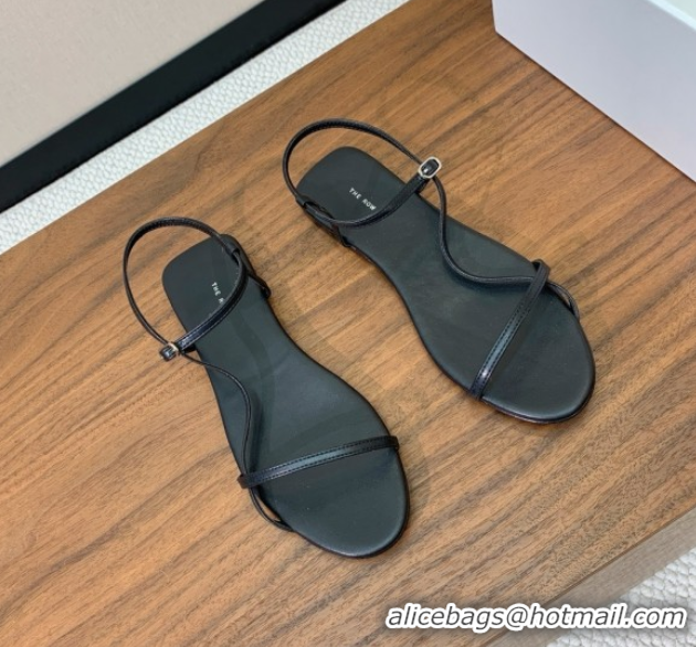 Luxury Discount The Row Bare Flat Sandal in Leather TR052907 Black 2025