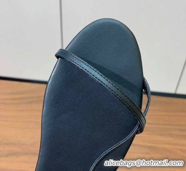 Luxury Discount The Row Bare Flat Sandal in Leather TR052907 Black 2025