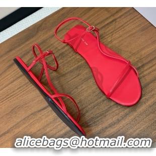 Discount The Row Bare Flat Sandal in Leather TR052909 Red 2025