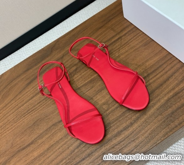 Discount The Row Bare Flat Sandal in Leather TR052909 Red 2025