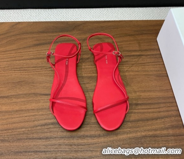 Discount The Row Bare Flat Sandal in Leather TR052909 Red 2025