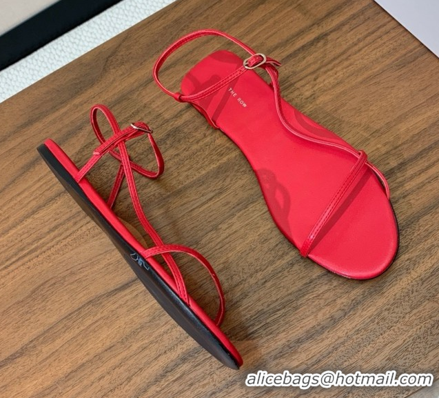 Discount The Row Bare Flat Sandal in Leather TR052909 Red 2025