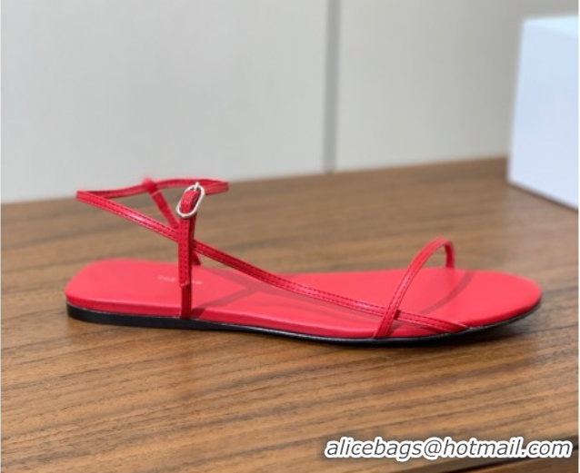 Discount The Row Bare Flat Sandal in Leather TR052909 Red 2025