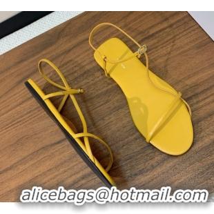 Luxurious The Row Bare Flat Sandal in Leather TR052910 Yellow 2025