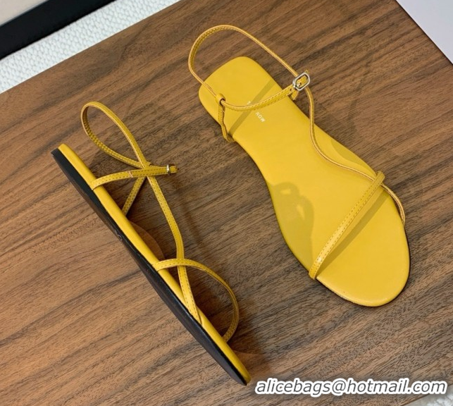 Luxurious The Row Bare Flat Sandal in Leather TR052910 Yellow 2025